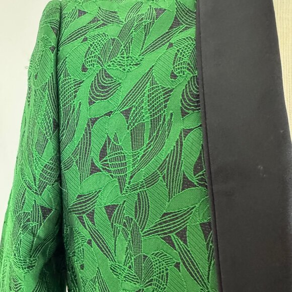 Green Art Deco Tuxedo 36R Small Vest Statement Smoking One Button Jacket VJ-123 - Picture 8 of 14